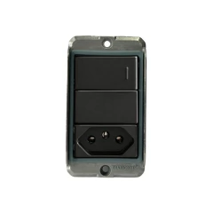 TAMPA CONDULETE 3/4 TIPO X COM 1 INTERRUPTOR SIMPLES + 1 TOMADA 10A LIZ GRAFITE TRAMONTINA - comprar online