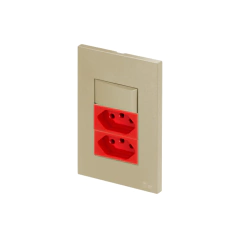 CONJ 1 INTERRUPTOR PARALELO + 2 TOMADAS 20A VERMELHA RECTA SATIN AREIA BLUX 4X2 - comprar online