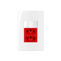 CONJ 4X2 1 INTERRUPTOR PARALELO + 2 TOMADAS 20A VERMELHA LINHA SLEEK MARGIRIUS - comprar online