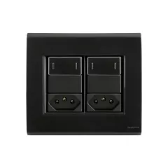 CJ 2 INTERRUPTORES PARALELO+ 2 TOMADAS 10A 4X4 LIZ GRAFITE TRAMONTINA - comprar online