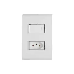 CONJ 1 INTERRUPTOR SIMPLES + 1 TOMADA 20A LIZ BRANCA TRAMONTINA - comprar online