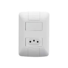 CONJ 1 INTERRUPTOR SIMPLES + 1 TOMADA 20A ARIA BRANCA TRAMONTINA - comprar online
