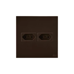 CONJ 2 TOMADAS 10A 2P+T 250V RECTA SATIN CHOCOLATE BLUX 4X4 - comprar online