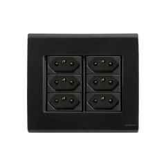 CJ 6 TOMADAS 10A 4X4 LIZ GRAFITE TRAMONTINA - comprar online