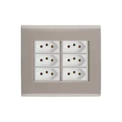 CONJ 6 TOMADAS 10A 4X4 LIZ FENDI COM BRANCO TRAMONTINA - comprar online