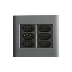 CONJ 6 TOMADAS 10A 4X4 GIZ TITÂNIO COM GRAFITE TRAMONTINA - comprar online