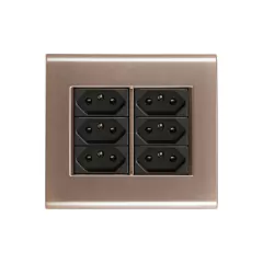 CONJ 6 TOMADAS 10A 4X4 LIZ OURO VELHO COM GRAFITE TRAMONTINA - comprar online