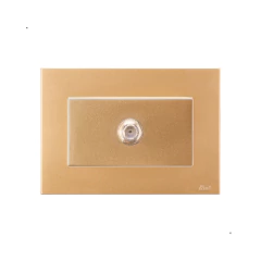 CONJ MÓVEIS 1 TOMADA TV SAT COAXIAL RECTA SATIN OURO NOBRE BLUX - comprar online