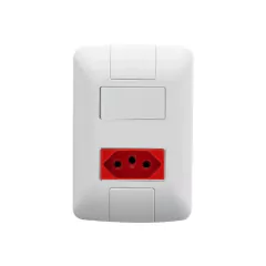 CONJ 1 INTERRUPTOR SIMPLES + 1 TOMADA 20A VERMELHA ARIA BRANCA TRAMONTINA - comprar online