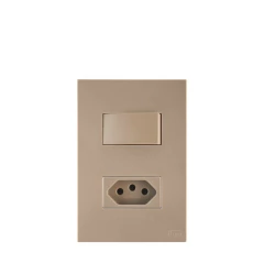 CONJ 1 INTERRUPTOR SIMPLES + 1 TOMADA 20A RECTA SATIN FENDI BLUX 4X2 - comprar online