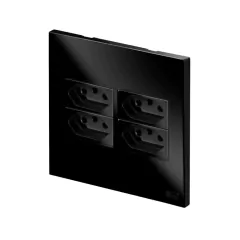 CONJ 4 TOMADAS 10A RECTA GLOSS BLACK BLUX 4X4 - comprar online