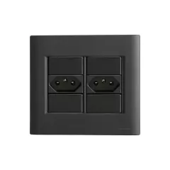 CONJ 2 TOMADAS 20A 4X4 GIZ BLACK COM GRAFITE TRAMONTINA - comprar online