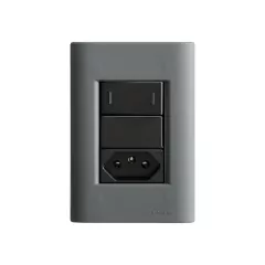 CJ 1 INTERRUPTOR PARALELO + TOMADA DE 10A GIZ TITÂNIO COM GRAFITE TRAMONTINA - comprar online