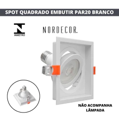 SPOT LOYO QUADRADO DE EMBUTIR PAR20 BRANCO