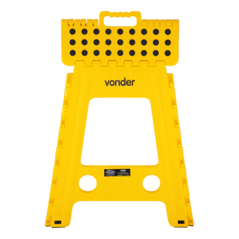 Banco banquito taburete plegable de plástico, amarillo, altura 450 mm, VONDER - comprar online