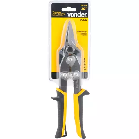 Tijeras 10", para chapa, aviación, corte recto, VDP 10R, VONDER PLUS - comprar online