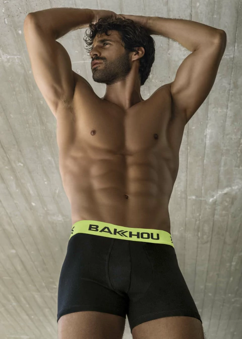 Boxer algodon y lycra. Liso, elastico Bakhou basico en tonos fluo. (BAK1901) - comprar online