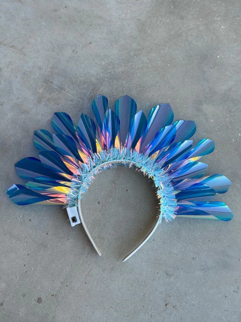 Vincha Carnaval Led CELESTE - comprar online