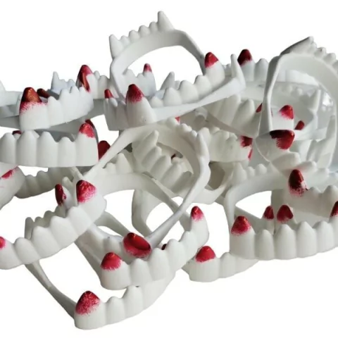 Dientes Dracula Blancos x12 - comprar online