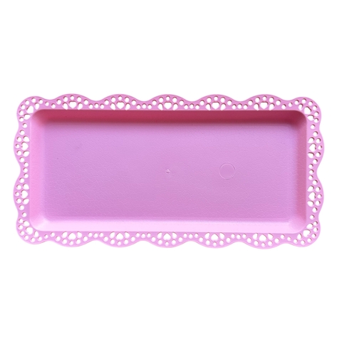BANDEJA PLASTICA DOILY RECTANG 30*15 ROSA - comprar online