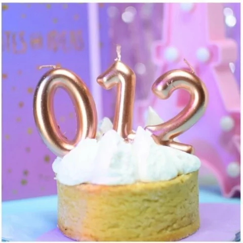 Vela Numero ROSA GOLD. Numero: 2 - comprar online