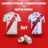 ¡Promo 3x1! Camiseta titular de River 2025 + Camiseta Retro 96 + Ojotas Adidas Adillete - comprar online