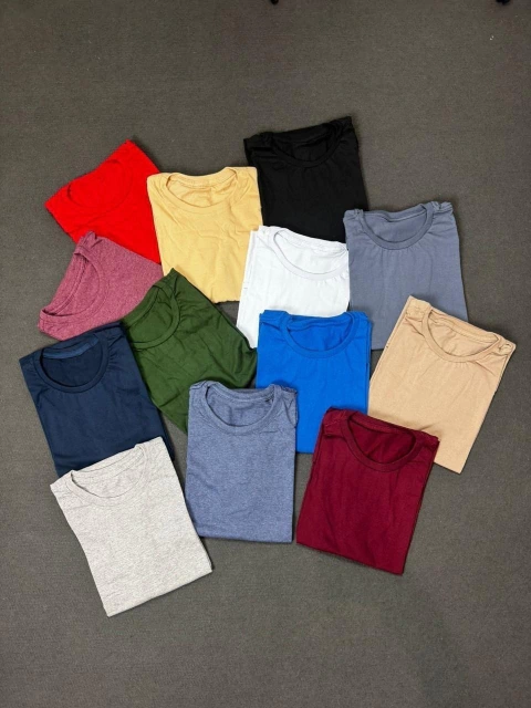 Kit 10 Camisas Masculinas 100% Algodão Malha 30.1 Premium Lisa Variadas