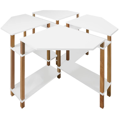 Mesa Trevo Branca 4 Lugares