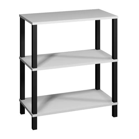 Estante 72x38x81 Branca c/ Montantes Pretos