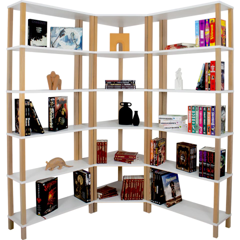 Conjunto Estantes p/ Canto Branca