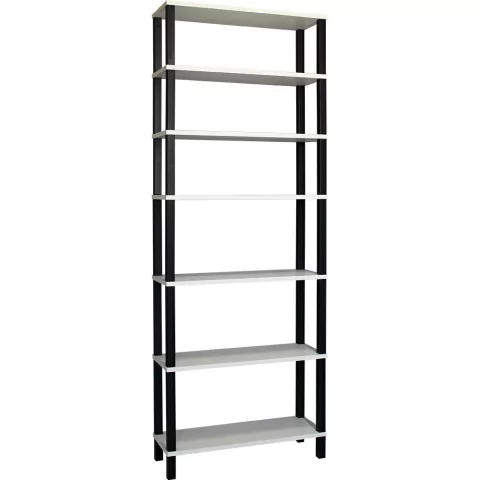 Estante 72x26x195 Branca c Montantes Pretos