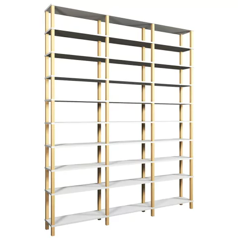 Estante 208x26x255 Branca c 1 Prat. 33cm e 8 Prat. 243cm