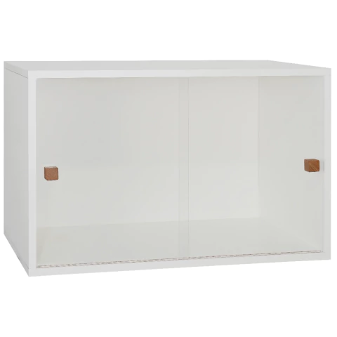 Armario Kit 64 Branco c/ Portas de Correr Acrílico