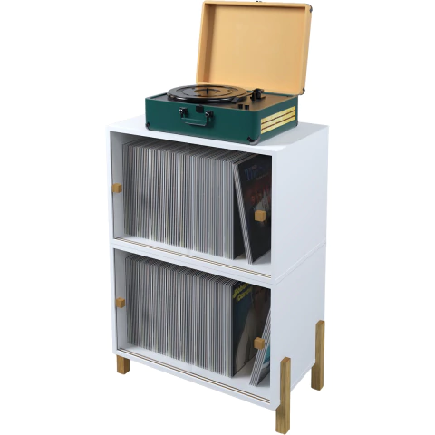 Armário p/ discos de vinil Kit Branco c/ Portas de Correr Acrílico - Sonore - comprar online