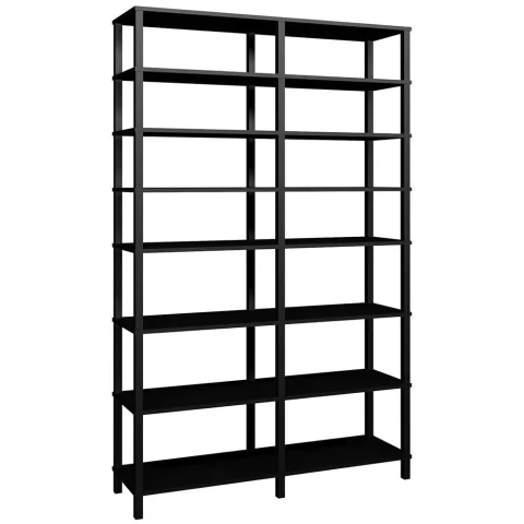 Estante 140x38x221 Preta Montantes Pretos