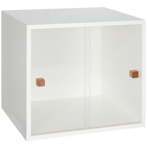 Armario Kit 44 Branco c/ Portas de Correr Acrílico