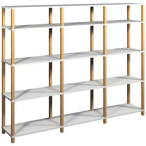 Estante Branca 208x38x165 c/ 3 Prat. 41,7cm e 1 Prat. 24,3 c/ Pés 7cm