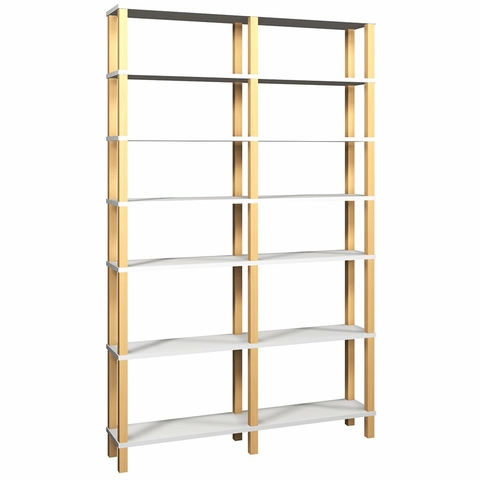 Estante 116x23x186 Branca c 2 Prat. 33cm e 4 Prat. 243cm