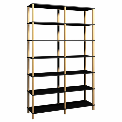 Estante 140x38x221 Preta c/ 6 Prat. 33cm