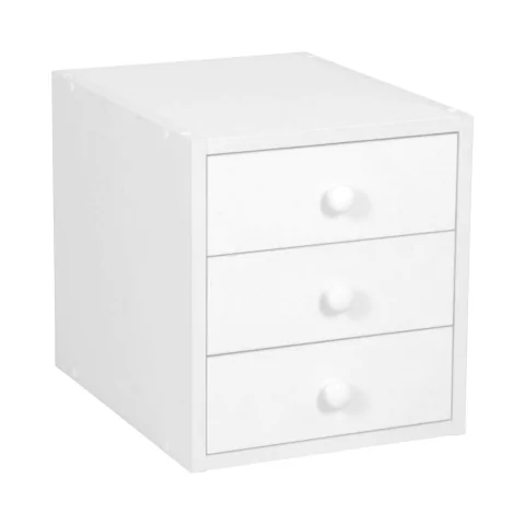 Cubo 40 Branco c/ 3 Gavetas