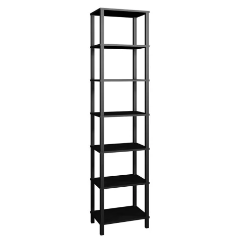 Estante 52x38 Preta Montantes Pretos c/ 6 Prateleiras 33cm