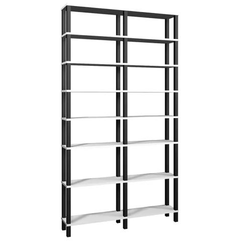 Estante 116x23x212 Branca Montantes Pretos