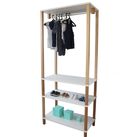 Closet Branco de Montantes Solteiro 72x38x168