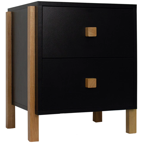 Mesa de Cabeceira Evo Preta 2 Gavetas