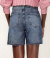Bermuda Jeans Feminina Cintura Alta com Puídos - Shop UaU