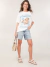Bermuda Jeans Feminina Cintura Alta com Puídos - comprar online