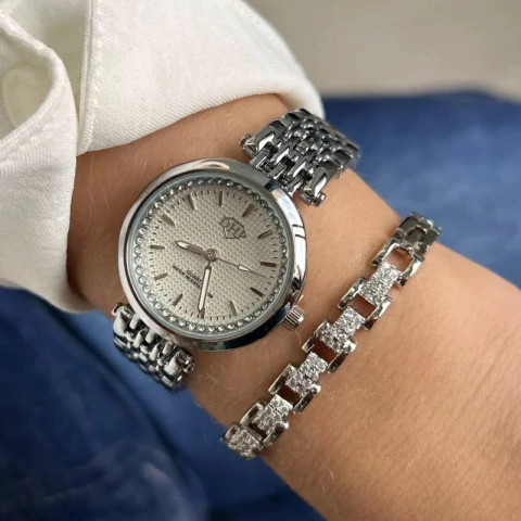 Relógio Ródio Linha Premium