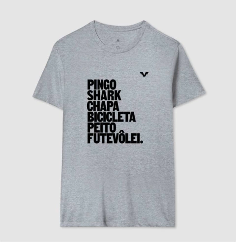 Camiseta Pingo, Shark, Chapa, Bicicleta, Peito e Futevôlei. na internet