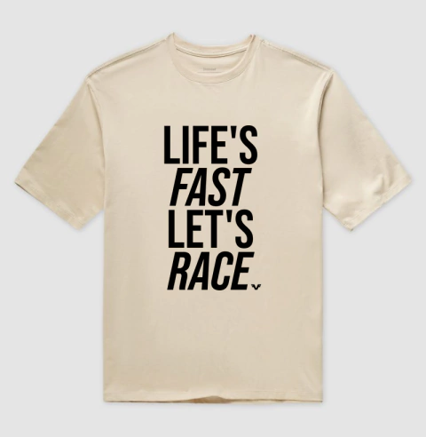 Oversized Life's Fast. Let's Race. - loja online