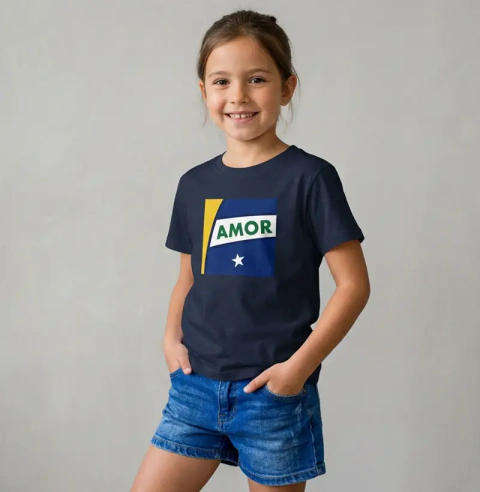 Camiseta Infantil Amor Brasileiro - Copa do Mundo 2026